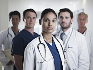 confident nurses and doctors